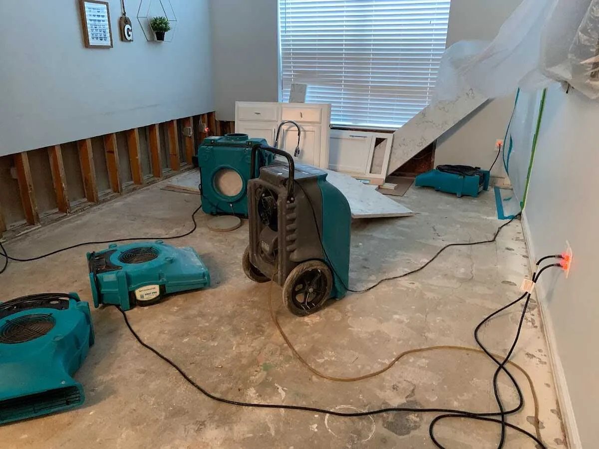 Dehumidifier in flood-cut room for Water Extraction & Removal in Gridley